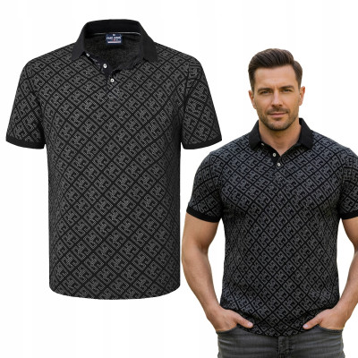 POLO Koszulka Męska CZARNA Bawełniana LEGACY Elegancka Pako Jeans - Pakojeans.pl