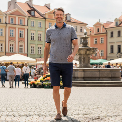 POLO Koszulka Męska GRANATOWA Bawełniana GAEL Elegancka Pako Jeans - Pakojeans.pl