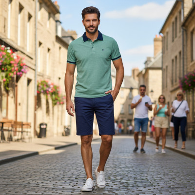 POLO Koszulka Męska MIĘTOWA Bawełniana TERLA Elegancka Pako Jeans - Pakojeans.pl