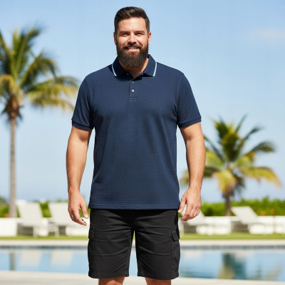 POLO Koszulka Męska GRANATOWA Bawełniana MERCANT Elegancka Pako Jeans - Pakojeans.pl