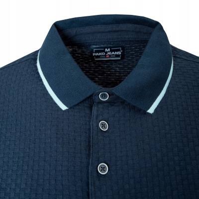 POLO Koszulka Męska GRANATOWA Bawełniana MERCANT Elegancka Pako Jeans - Pakojeans.pl