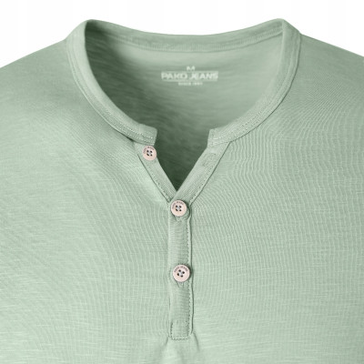 T-SHIRT Męski Koszulka w Serek MIĘTOWA Bawełniana NOEL Pako Jeans - Pakojeans.pl