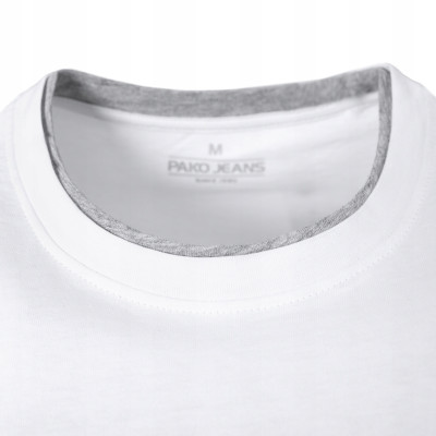T-SHIRT Męski Klasyczna Koszulka Bawełniana FINLEY BIAŁY Pako Jeans - Pakojeans.pl