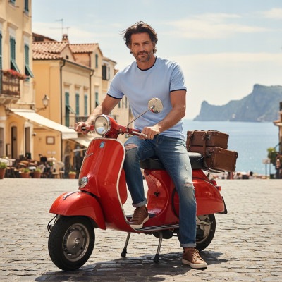 T-SHIRT Męski Klasyczna Koszulka Bawełniana FINLEY BŁĘKITNY Pako Jeans - Pakojeans.pl