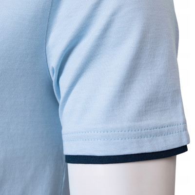 T-SHIRT Męski Klasyczna Koszulka Bawełniana FINLEY BŁĘKITNY Pako Jeans - Pakojeans.pl