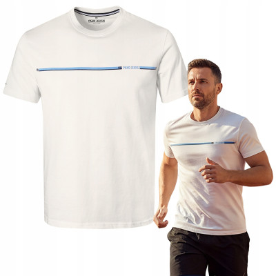 T-SHIRT Męski Koszulka KREMOWA Gruba Bawełna LETHO Pako Jeans - Pakojeans.pl