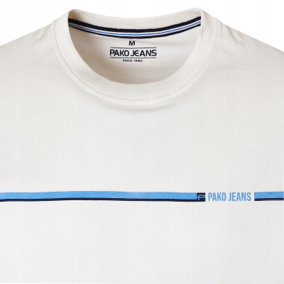T-SHIRT Męski Koszulka KREMOWA Gruba Bawełna LETHO Pako Jeans - Pakojeans.pl