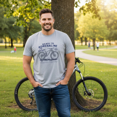 T-SHIRT Męski Koszulka SZARA Melanż Gruba Bawełna RENAL Pako Jeans - Pakojeans.pl