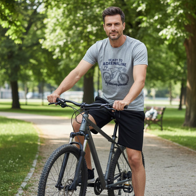 T-SHIRT Męski Koszulka SZARA Melanż Gruba Bawełna RENAL Pako Jeans - Pakojeans.pl