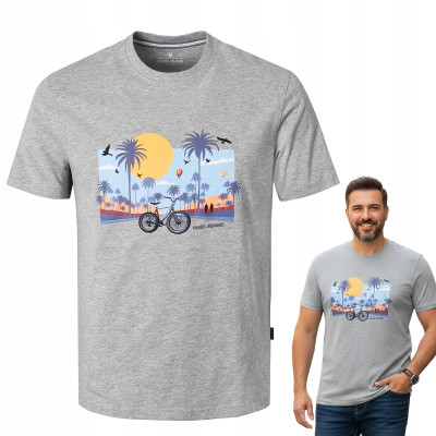 T-SHIRT Męski Koszulka SZARA Melanż Gruba Bawełna SUNNER Pako Jeans - Pakojeans.pl