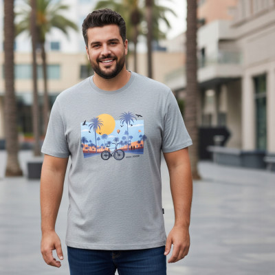 T-SHIRT Męski Koszulka SZARA Melanż Gruba Bawełna SUNNER Pako Jeans - Pakojeans.pl