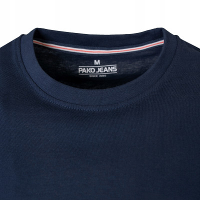 T-SHIRT Męski Koszulka GRANATOWA Gruba Bawełna STENS Pako Jeans - Pakojeans.pl