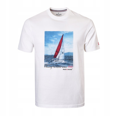 T-SHIRT Męski Koszulka BIAŁA Gruba Bawełna STENS Pako Jeans - Pakojeans.pl