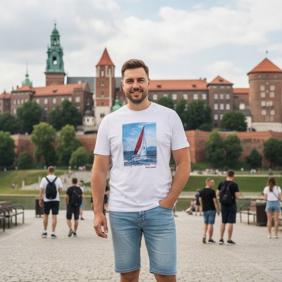 T-SHIRT Męski Koszulka BIAŁA Gruba Bawełna STENS Pako Jeans - Pakojeans.pl