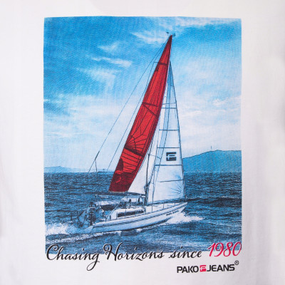 T-SHIRT Męski Koszulka BIAŁA Gruba Bawełna STENS Pako Jeans - Pakojeans.pl