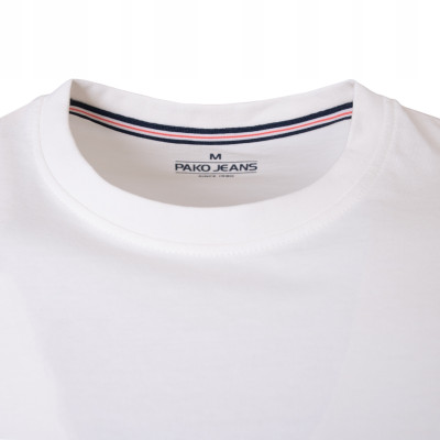 T-SHIRT Męski Koszulka BIAŁA Gruba Bawełna STENS Pako Jeans - Pakojeans.pl