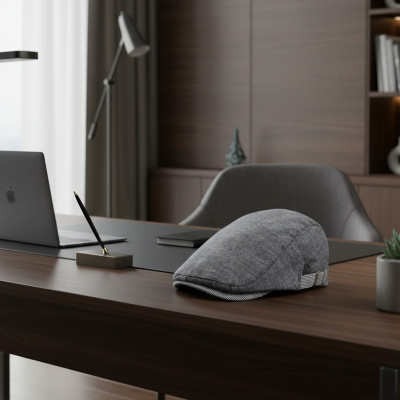 Kaszkiet męski na lato Pako Jeans jasno szary 7060-1