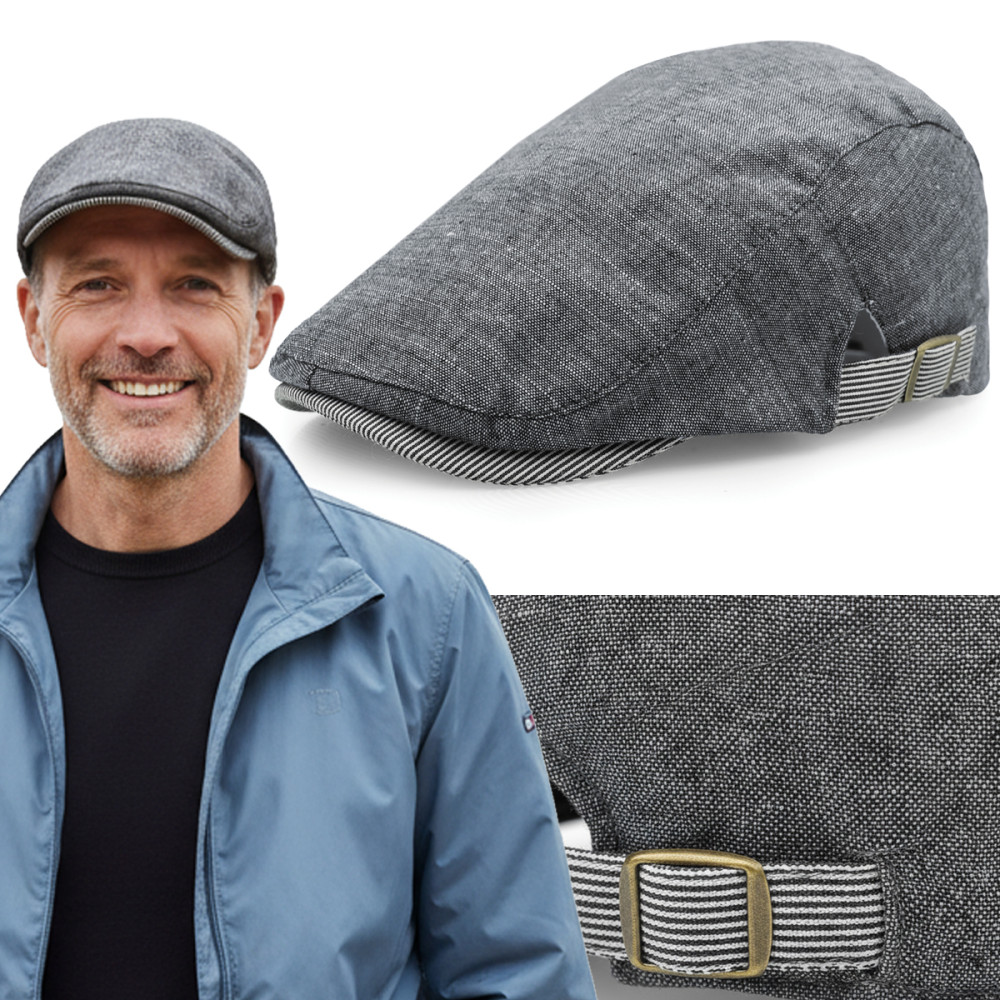 Kaszkiet męski na lato Pako Jeans jasno szary 7060-1