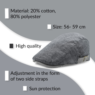 Kaszkiet męski na lato Pako Jeans jasno szary 7060-1