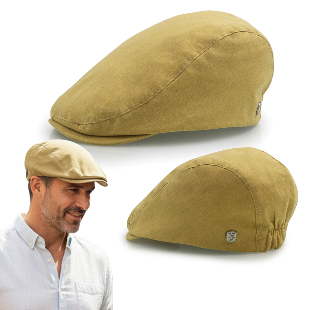 Kaszkiet letni czapka męska żółta bawełna