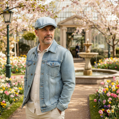 KASZKIET Męski Bawełniany Czapka na Lato BŁĘKITNY Jeansowy Pako Jeans - Pakojeans.pl