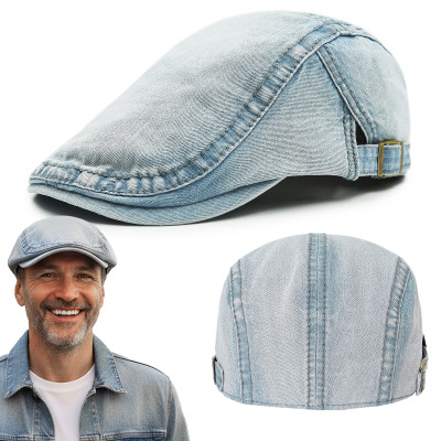 KASZKIET Męski Bawełniany Czapka na Lato BŁĘKITNY Jeansowy Pako Jeans - Pakojeans.pl