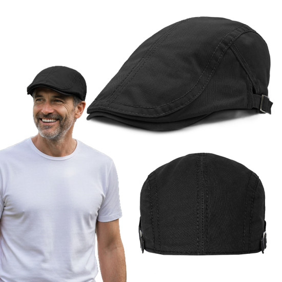 Klasyczny KASZKIET Męski Czapka Bawełniana Casual CZARNY Pako Jeans - Pakojeans.pl