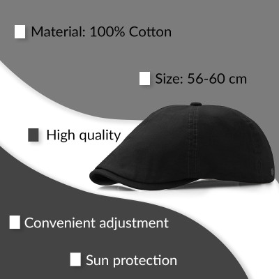 Kaszkiet męski bawełniany Peaky Blinders czarny