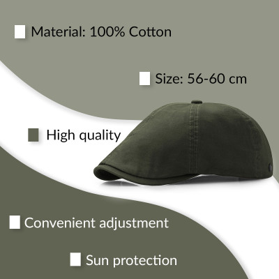 Kaszkiet męski bawełniany Peaky Blinders zielony