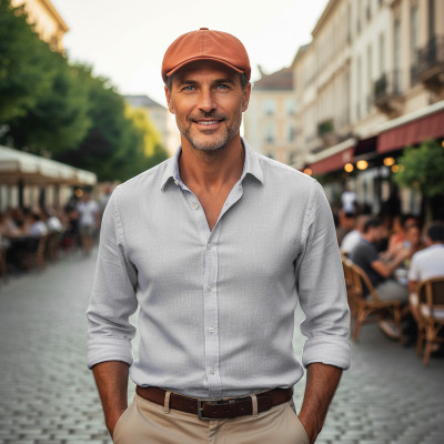 Kaszkiet męski bawełniany Peaky Blinders rudy