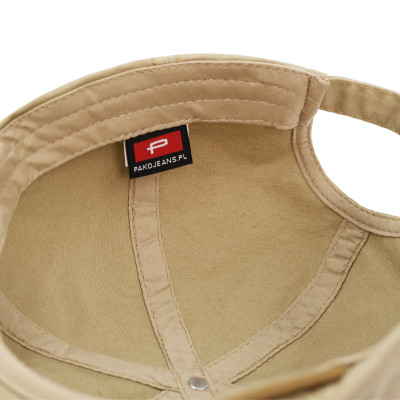 KASZKIET Męski Bawełniany Czapka Peaky Blinders BEŻOWY 10010-4 z Przeszyciami - Pakojeans.pl