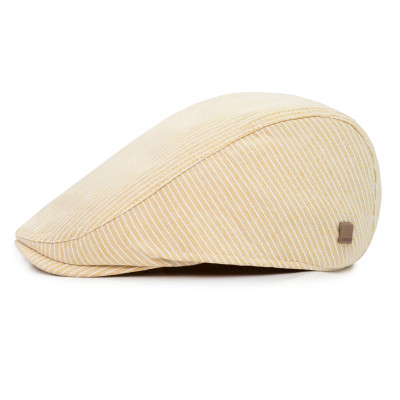 KASZKIET Męski Bawełniany na Lato Czapka w Paski 10020-2 BEŻOWY - Pakojeans.pl