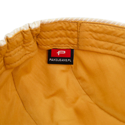 KASZKIET Męski Bawełniany na Lato Czapka w Paski 10020-2 BEŻOWY - Pakojeans.pl