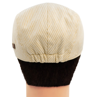 KASZKIET Męski Bawełniany na Lato Czapka w Paski 10020-2 BEŻOWY - Pakojeans.pl