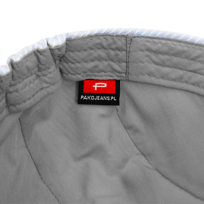 KASZKIET Męski Bawełniany na Lato Czapka w Paski 10020-3 BŁĘKITNY - Pakojeans.pl
