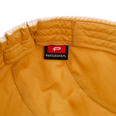KASZKIET Męski Bawełniany na Lato Czapka w Paski 10020-4 JASNOBRĄZOWY - Pakojeans.pl
