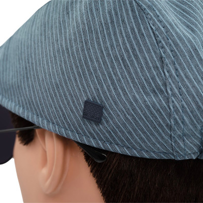 KASZKIET Męski Bawełniany na Lato Czapka w Paski 10020-5 NIEBIESKI - Pakojeans.pl