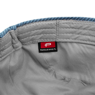 KASZKIET Męski Bawełniany na Lato Czapka w Paski 10020-5 NIEBIESKI - Pakojeans.pl