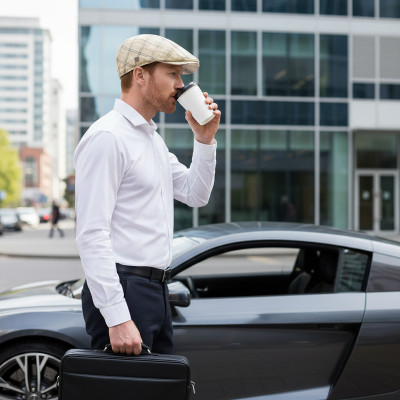 KASZKIET Męski Bawełniany na Lato Czapka w Kratę Casual 10030-1 JASNOBEŻOWY - Pakojeans.pl