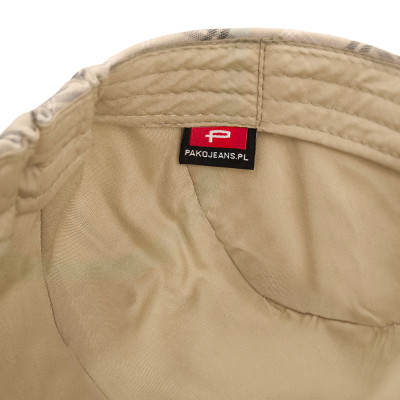 KASZKIET Męski Bawełniany na Lato Czapka w Kratę Casual 10030-1 JASNOBEŻOWY - Pakojeans.pl