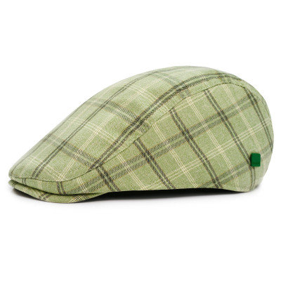 KASZKIET Męski Bawełniany na Lato Czapka w Kratę Casual 10030-3 ZIELONY - Pakojeans.pl