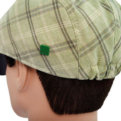 KASZKIET Męski Bawełniany na Lato Czapka w Kratę Casual 10030-3 ZIELONY - Pakojeans.pl