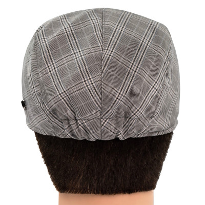 KASZKIET Męski Bawełniany na Lato Czapka w Kratkę 10040-3 SZARY - Pakojeans.pl