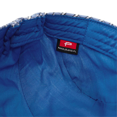 KASZKIET Męski Bawełniany na Lato Czapka w Kratę Cienki 10050-3 NIEBIESKI - Pakojeans.pl