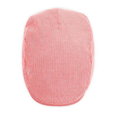 KASZKIET Męski Bawełniany na Lato Czapka w Paseczki 10090-1 CZERWONY - Pakojeans.pl