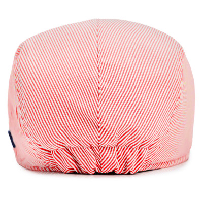 KASZKIET Męski Bawełniany na Lato Czapka w Paseczki 10090-1 CZERWONY - Pakojeans.pl