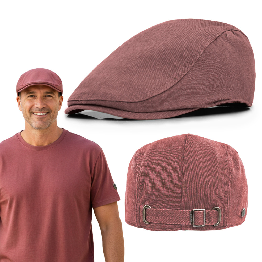 KASZKIET męski JEANSOWY bawełniany na lato BORDOWY vintage - Pakojeans.pl