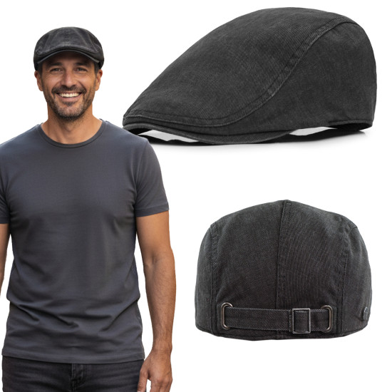 KASZKIET męski JEANSOWY bawełniany na lato CZARNY vintage - Pakojeans.pl