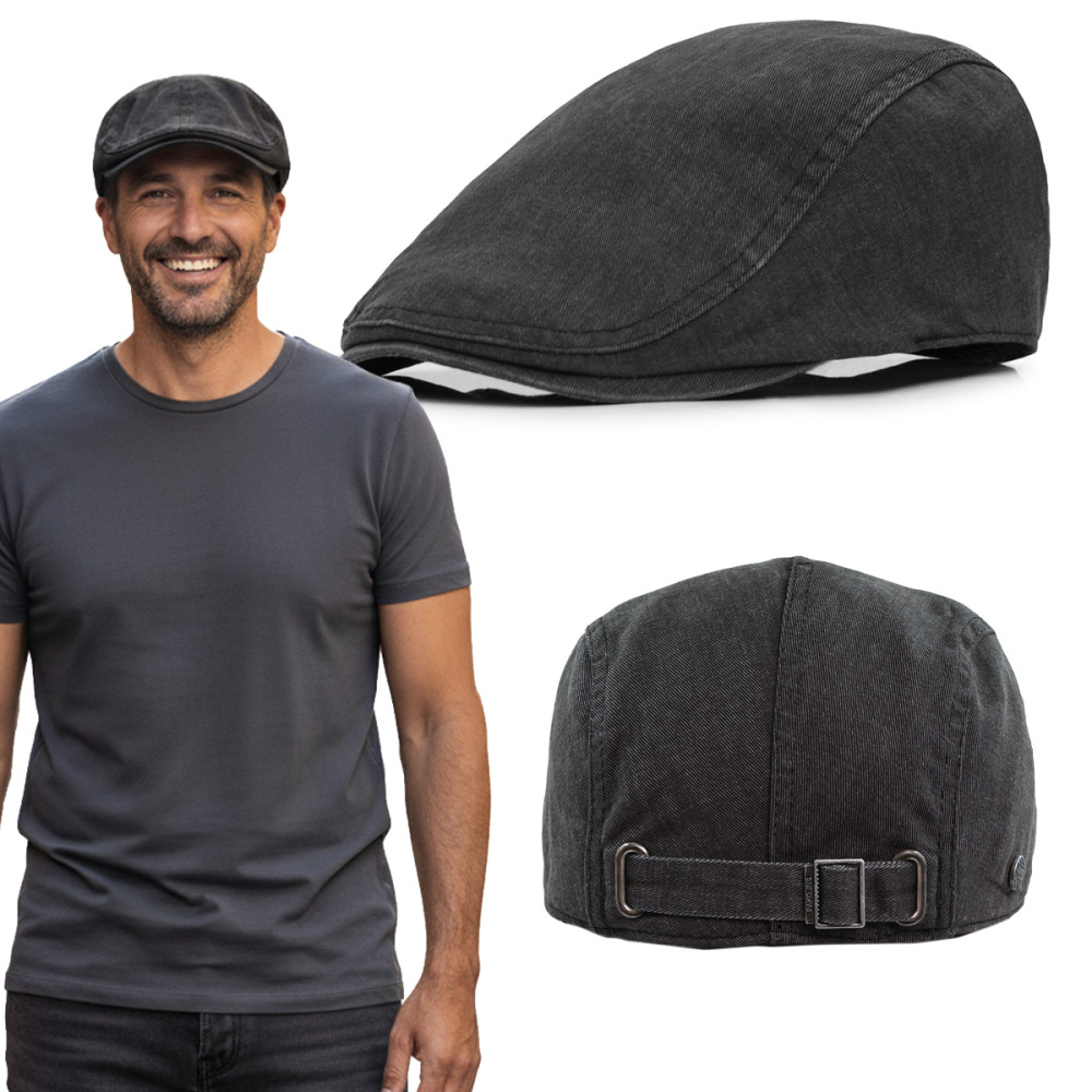 KASZKIET męski JEANSOWY bawełniany na lato CZARNY vintage - Pakojeans.pl