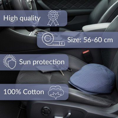 KASZKIET Męski Lniany na Lato Modna Czapka Premium GRANATOWY Pako Jeans